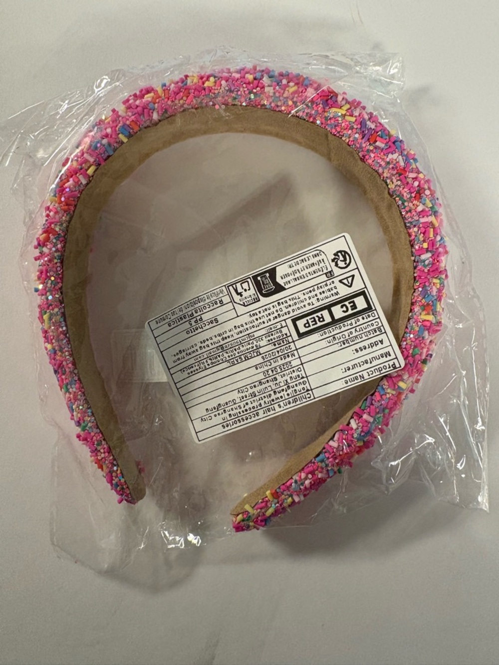 Kids Pink Sprinkles Padded Headband